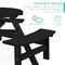 Best Choice Products 6-Person Circular Outdoor Wooden Picnic Table w/ 3 Built-In Benches, Umbrella Hole